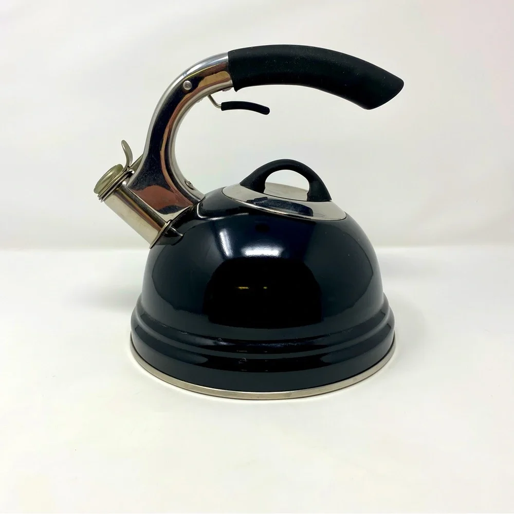 Whistling Kettle 2.7 QT/25L Stovetop‎ Black Stainless Steel